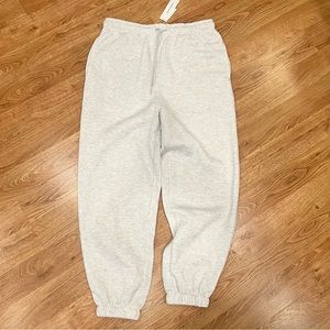 NWT ⭐️ TOPSHOP Super soft fleece light heather grey jogger sweat pants XL
